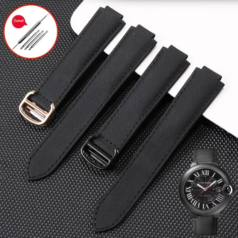 

Nylon Strap With Substitute Blue Balloon/black Knight Series Canvas Watchband With Men-Women Convex Interface 14/16/18/20/22mm