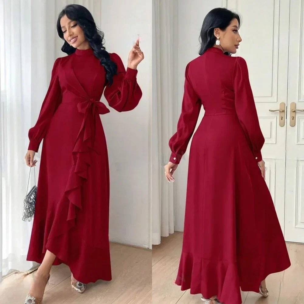 Индивидуальные унисекс трикотажные плиссированные трапециевидные платья миди с