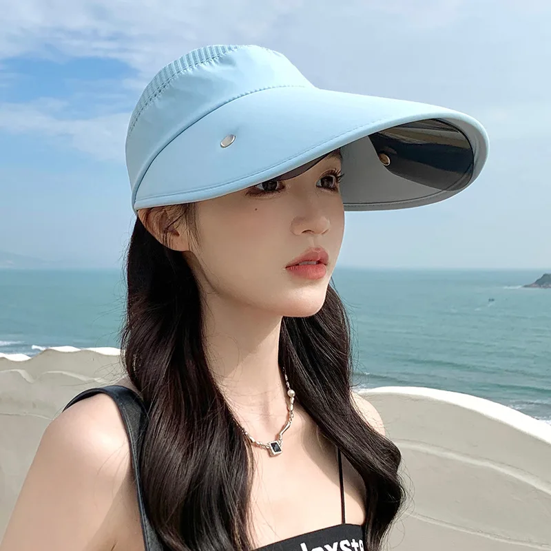 

Women Summer Sunshade Hat Electric Bike Riding Large Brim Sun Protection Open Top Hat Face Covering Versatile Outdoor Sun Hat