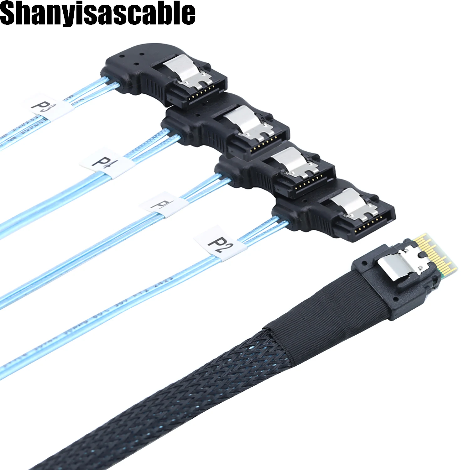 0 5 M PCI-E Ultraport Slimline SAS 4 38pin SFF-8654 4i до 4X SATA 7P Женский прямоугольный кабель