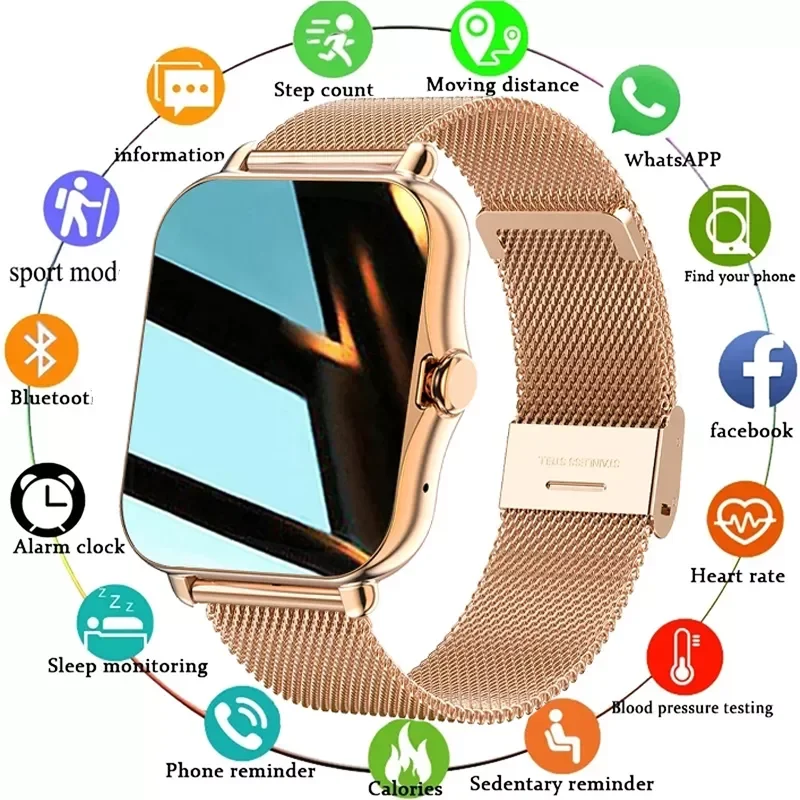 

Women Smart Watch Men 1.69" Full Touch Screen Heart Rate Fitness Tracker Ladies Watch Bluetooth Call Smart Clock for Androi