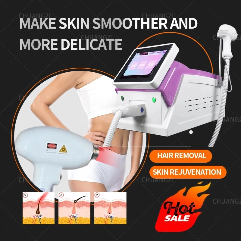 

NEW Style High-Power Permanent Laser Hair Removal Machine For Salon 3 Wavelength 755 808 1064nm Portable Diode Laser Painless CE