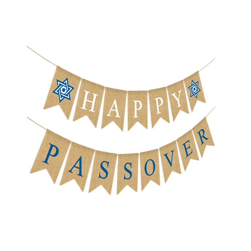 

1Set Flags Happy Passover Banner Party Hanging Decor Party Hanging Flag Passover Hanging Flag Passover Banner for Festival Party