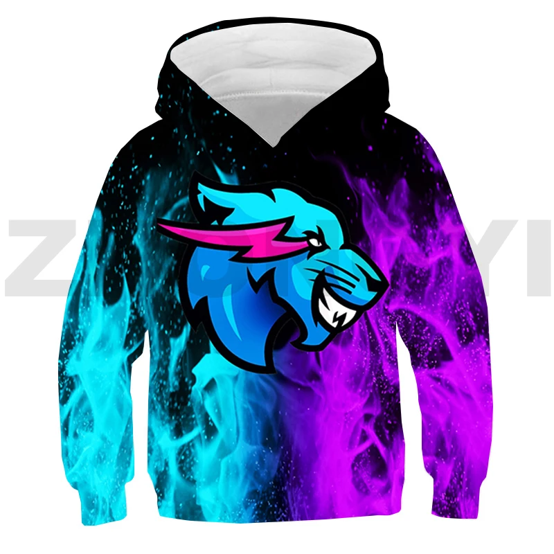 

Cartoon Mr Beast Lightning Cat 3D Hoodie Daily Lounge Wear Comfortable Anime Printed Pullovers Kids Boys Street Clothing Top