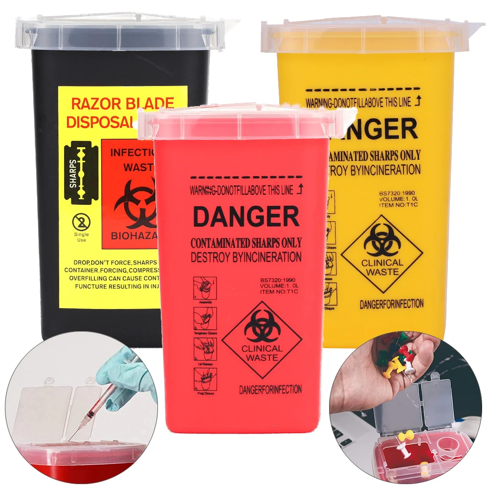 

1 л, пластиковые медицинские принадлежности для тату, одноразовые тату-иглы, наконечники, контейнер, коробка для отходов, ведра, Коллекция Аксессуары для микроволокна