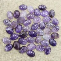 1511mm natural stone amethyst ornament oval shaped cabochon charm diy necklace bracelet ring inlaid accessories wholesale 30pcs