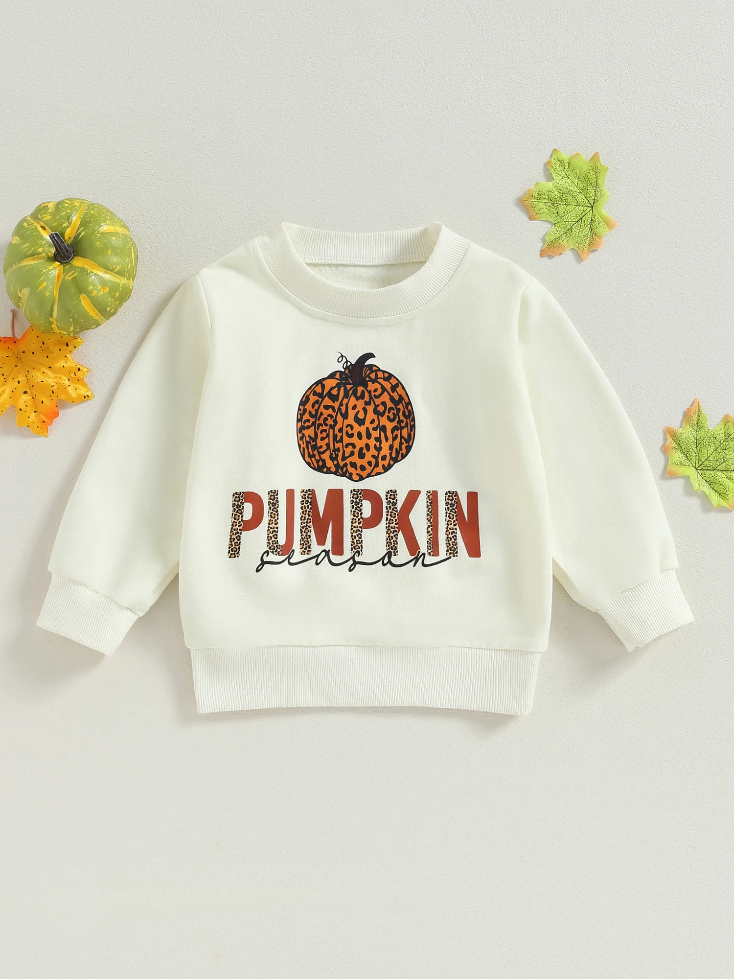 

Baby Girl Boy Halloween Costume Pumpkin Letter Graphic Sweatshirt Crewneck Long Sleeve Loose Pullover Tops