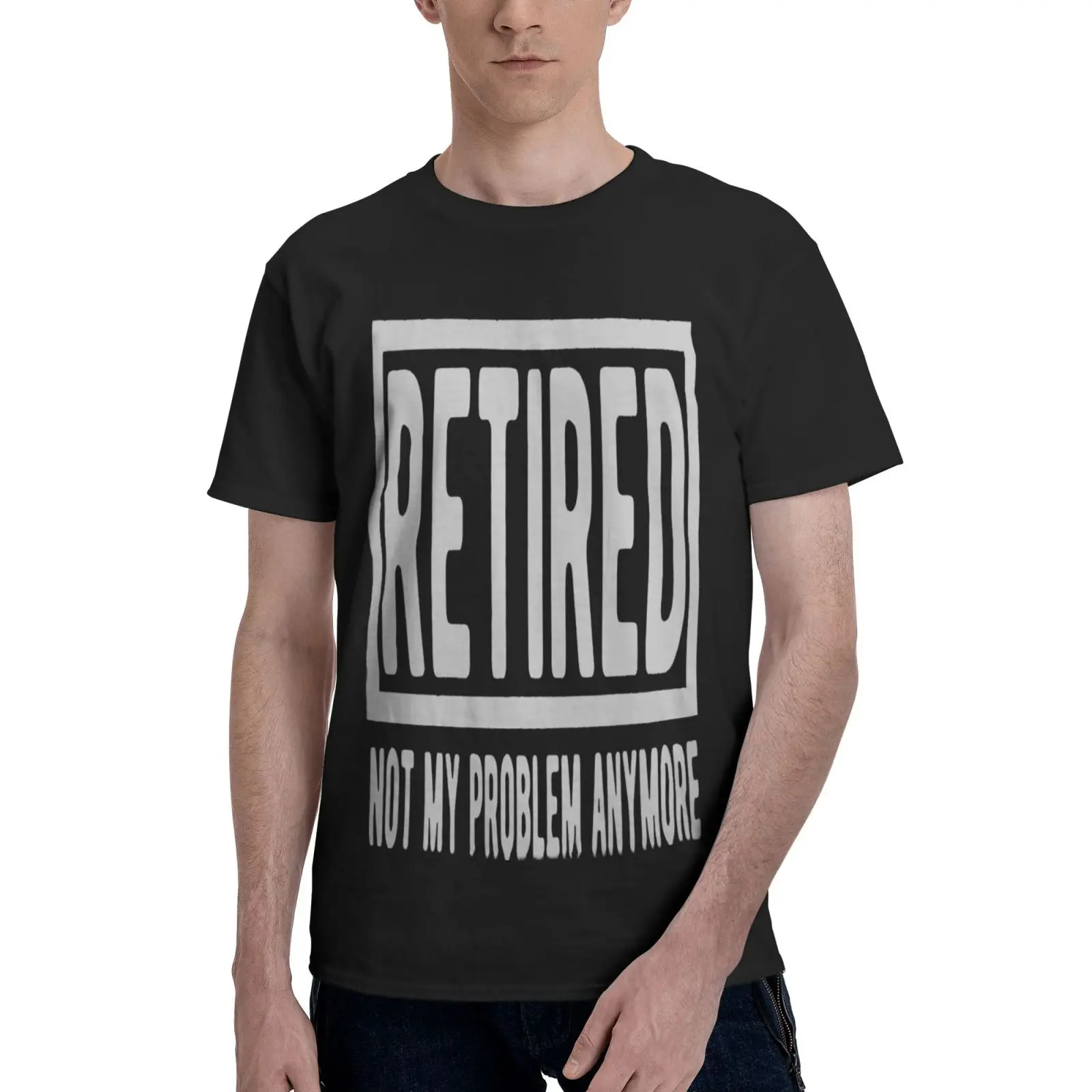 

Retired Not My Problem Anymore Sarcastic Oversized T-Shirt Tops Top Mens Clothes T-Shirts Men's Clothes Vintage Couples T-Shirt