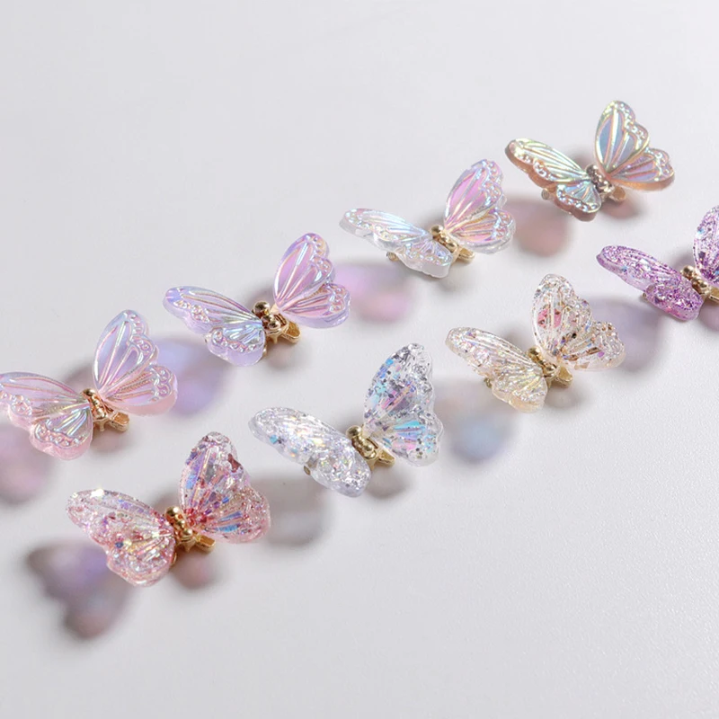 3 шт. Набор украшений для ногтей "Летающие бабочки" с магическими красками Авроры и пайетками для декорации.