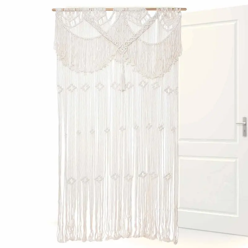 

Boho Door Curtain Boho Door Curtains For Doorways Handwoven Macrame Wall Hanging Tapestry Boho Wedding Backdrop Large Curtain