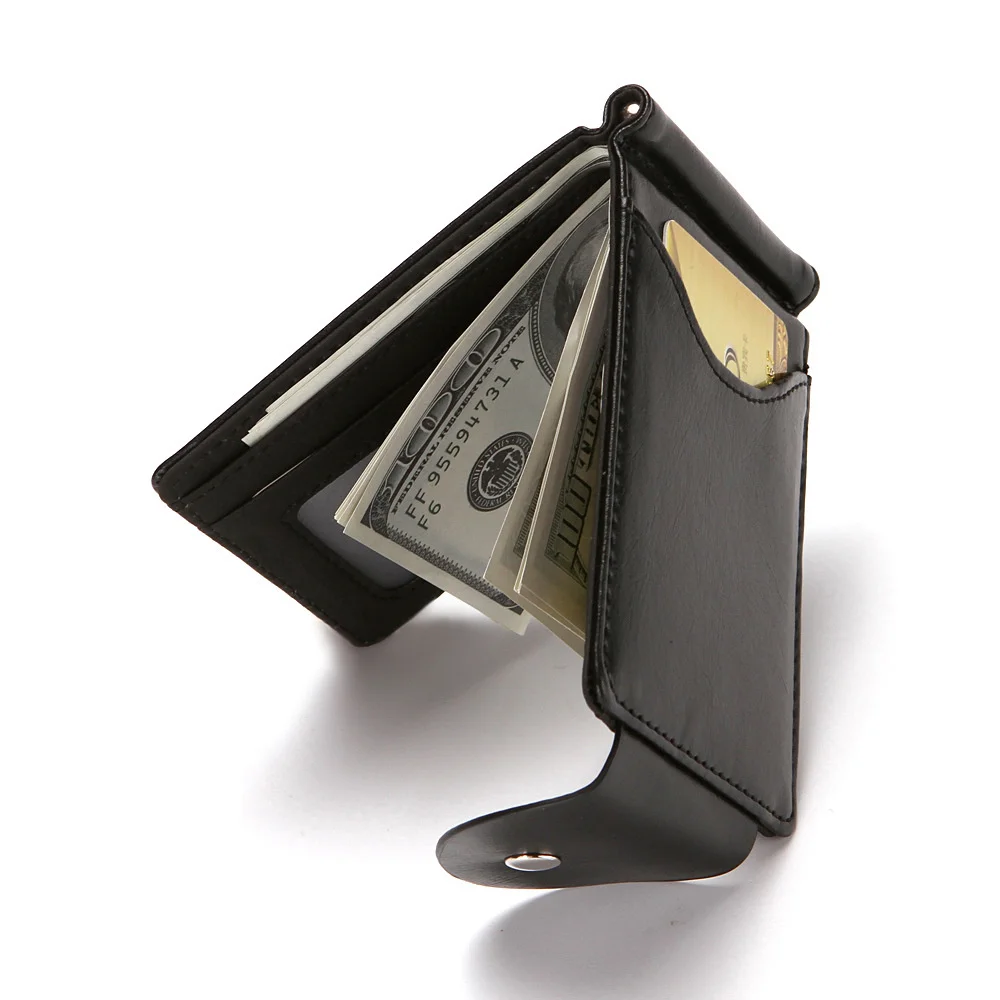 

Men PU Leather Wallet Multi-position Card Holder Male Fashion Purse Small Hasp Money Bag Mini Vintage Slim Wallets Clutch Bags