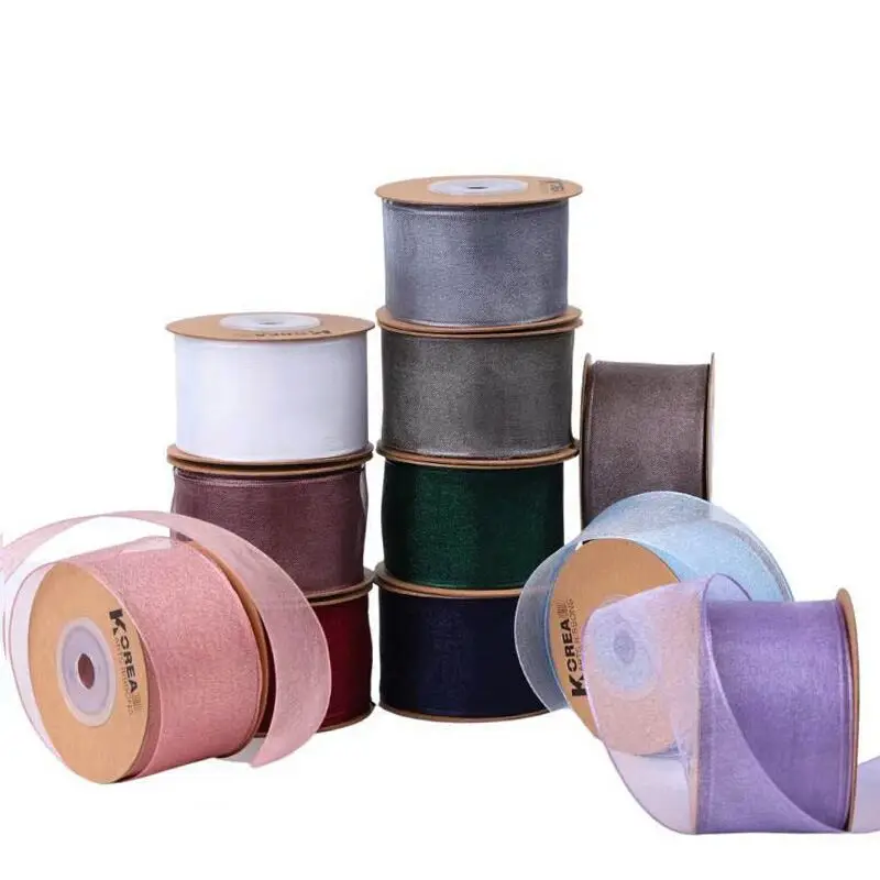 9 Yards 25 mm40mm Gauze Snow Yarn Monochrome Ribbon DIY Handmade Materials For headgear hair bows clothing gift packaging crafts