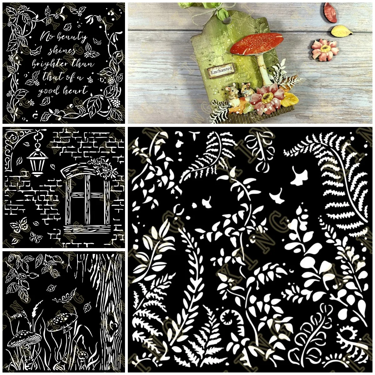 

Blue Land Window Leaves Layering Stencils Painting diy Scrapbook Coloring Embossing Paper Card Album Craft Decorative Template