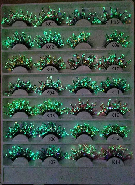 25 мм Цветные светящиеся 3d накладные ресницы натуральный макияж сценическая