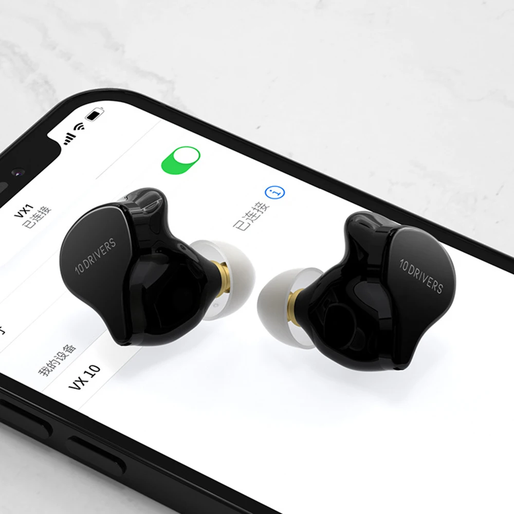 Беспроводные наушники KZ VX10 1DD 4BA TWS гибридная технология Bluetooth наушники-вкладыши с