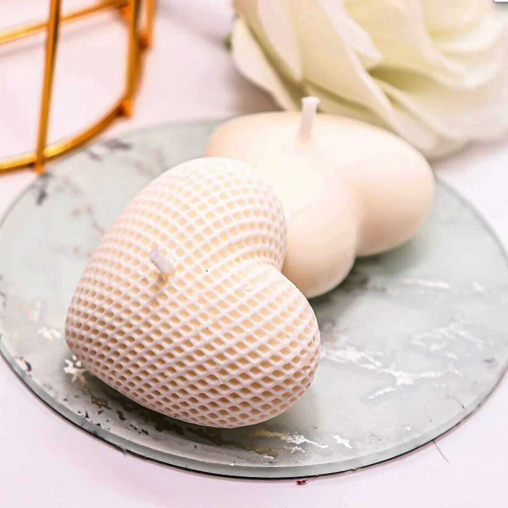 Heart Shaped Scented Candle Silicone Mold for Lover Handmade Gift Aroma Candle Soap Mousse Chocolate Injection Mould Home Decor