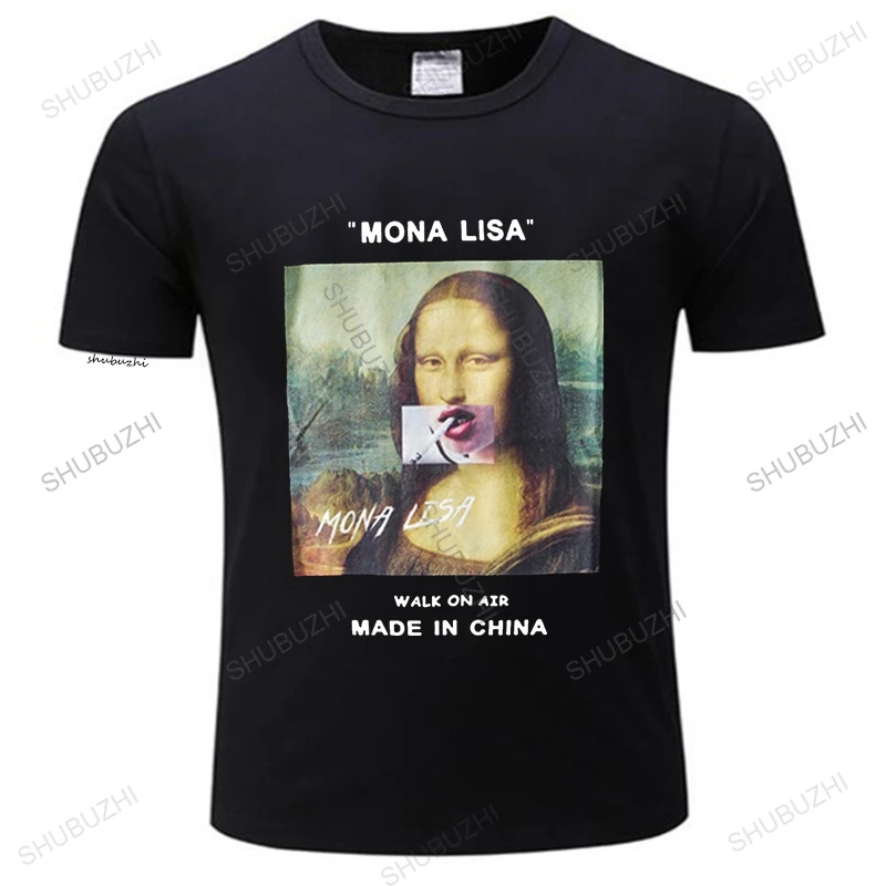 

Fashion Summer tshirts Men Women Streetwear Mona Lisa Print Tshirt Tops Tees Couples crew neck Cotton Yellow Purple