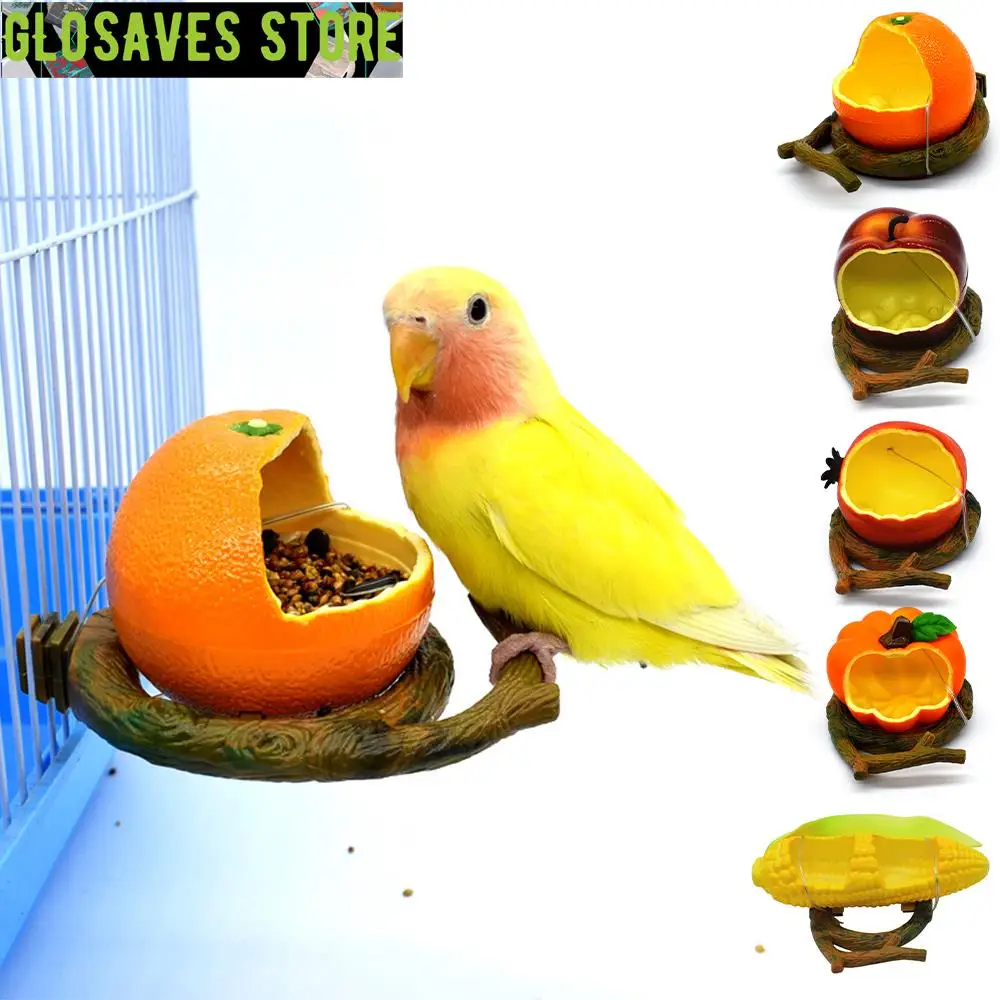 

Fruit Shape Birds Feeder Bowl Parrot Water Food Feeding Bowl Vegetable Small Animal Drinking Cup Container Bird Cage Accessories