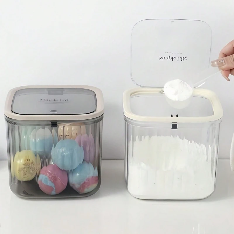 

1 Шт. Прозрачный Контейнер Для Хранения С Герметичной Крышкой Для Организации Прачечной, Экологичный Пластиковый Ароматизатор