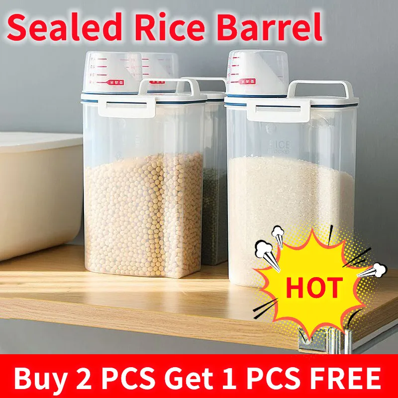 

Герметичный контейнер для риса, кухонный Органайзер, домашний пищевой контейнер для зерновой муки, коробка для хранения риса, прозрачный органайзер для кухни