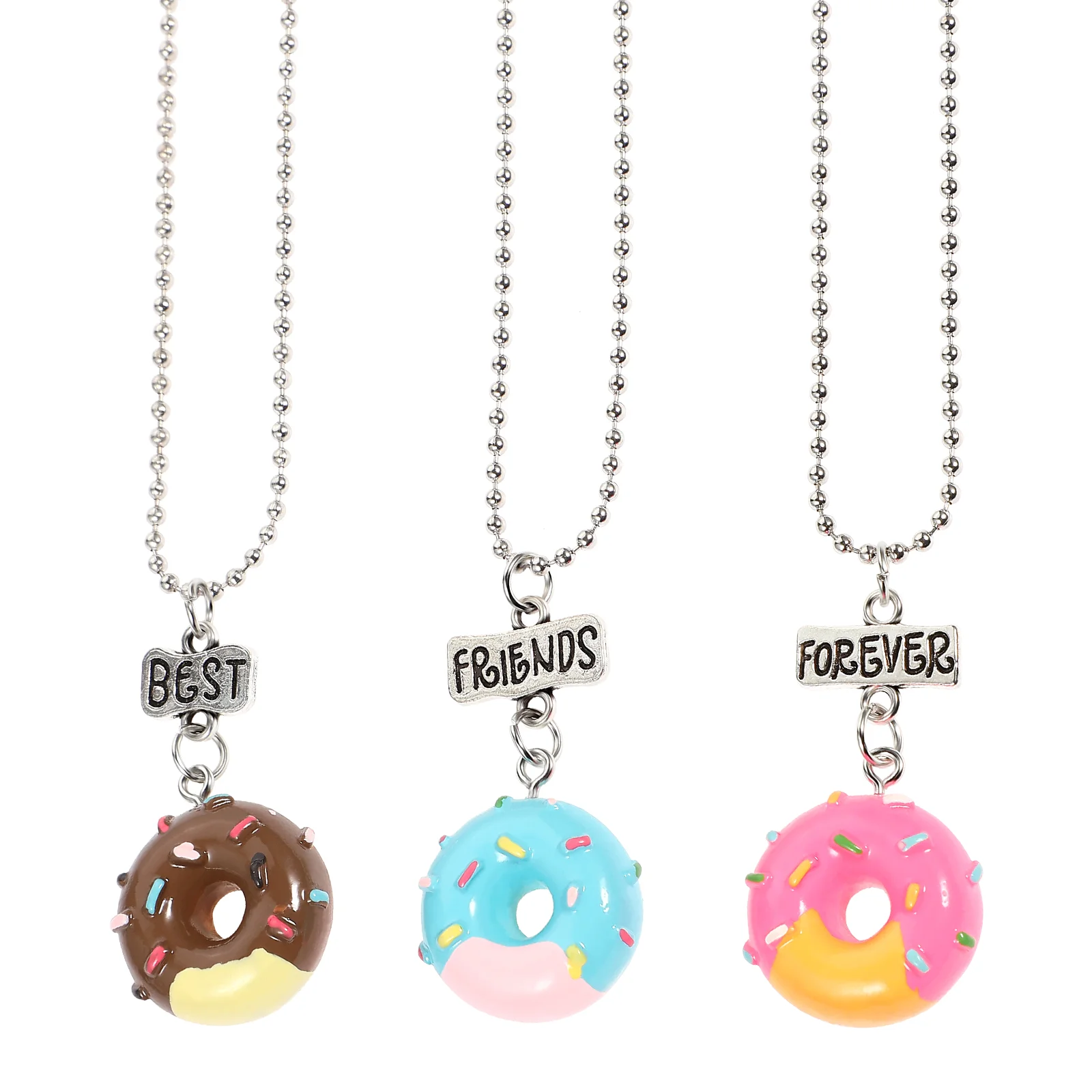 

Necklace Friendship Best Friend Bff Necklaces Donut Kids Girls Forever Party Favor Jewelry Gifts Set Pendant Women Alloy Girl