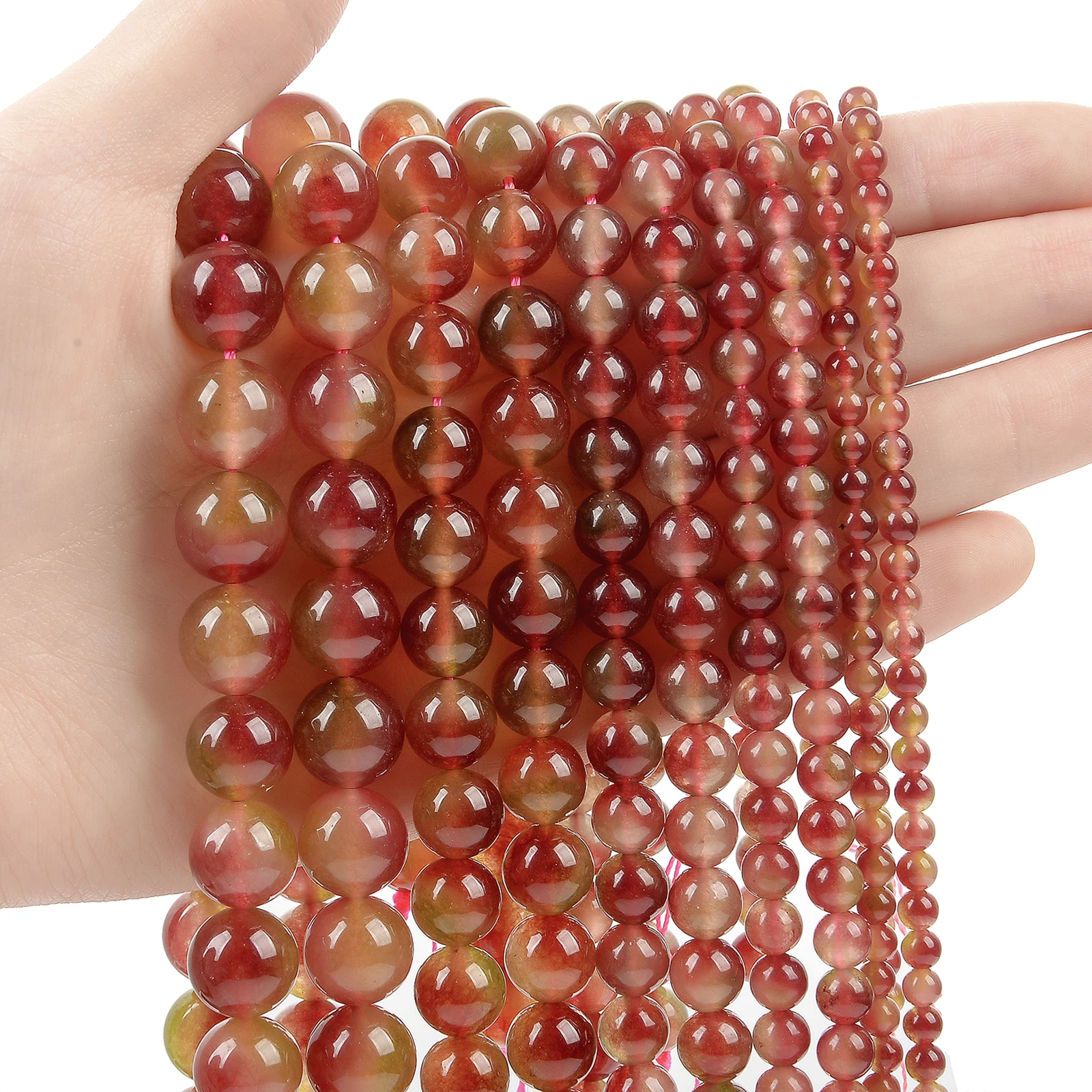 

Бусины из нефрита и горного хрусталя для изготовления ювелирных изделий, ожерелий, браслетов, аксессуаров для ювелирных изделий, 6/8/10 мм, бус...