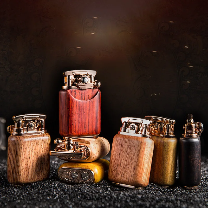 

Chief Leader Sandalwood Lift Arm Lighter Kerosene Domestic Nostalgic Kerosene Lighter Old-fashioned Retro Men Gadgets for Men