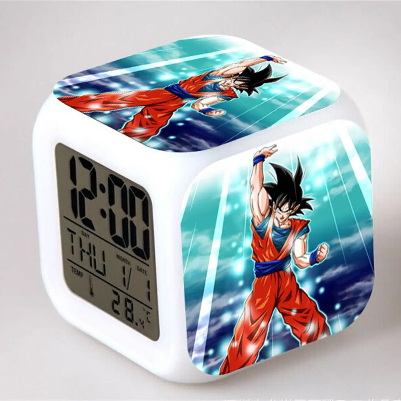 

Anime Dragon Ball Super Saiyan Alarm Clocks Black Goku Zamasu Broli Trunks Vegeta Gohan Goten Digital Clock Figures Toys Doll