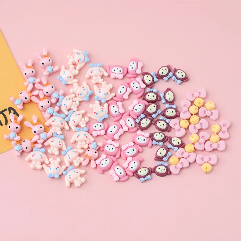 

Kawaii Sanrioed My Melody Cinnamoroll маленькие полимерные аксессуары для дизайна ногтей пластырь для ногтей Искусственные серьги Игрушки для девочек