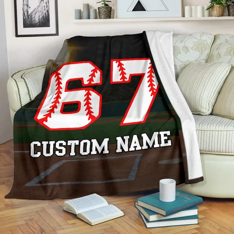 

Baseball Blanket - Softball Throw Blanket - Baseball Fleece Blanket - Softball Adult Kid Blanket - Baseball Gifts Her Him