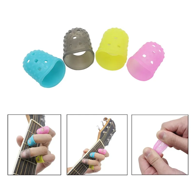 

Silicone Guitar Finger Protector Guitar Finger Protector Anti Slip and Wear Resistant Four Color One Finger Protector Musical In