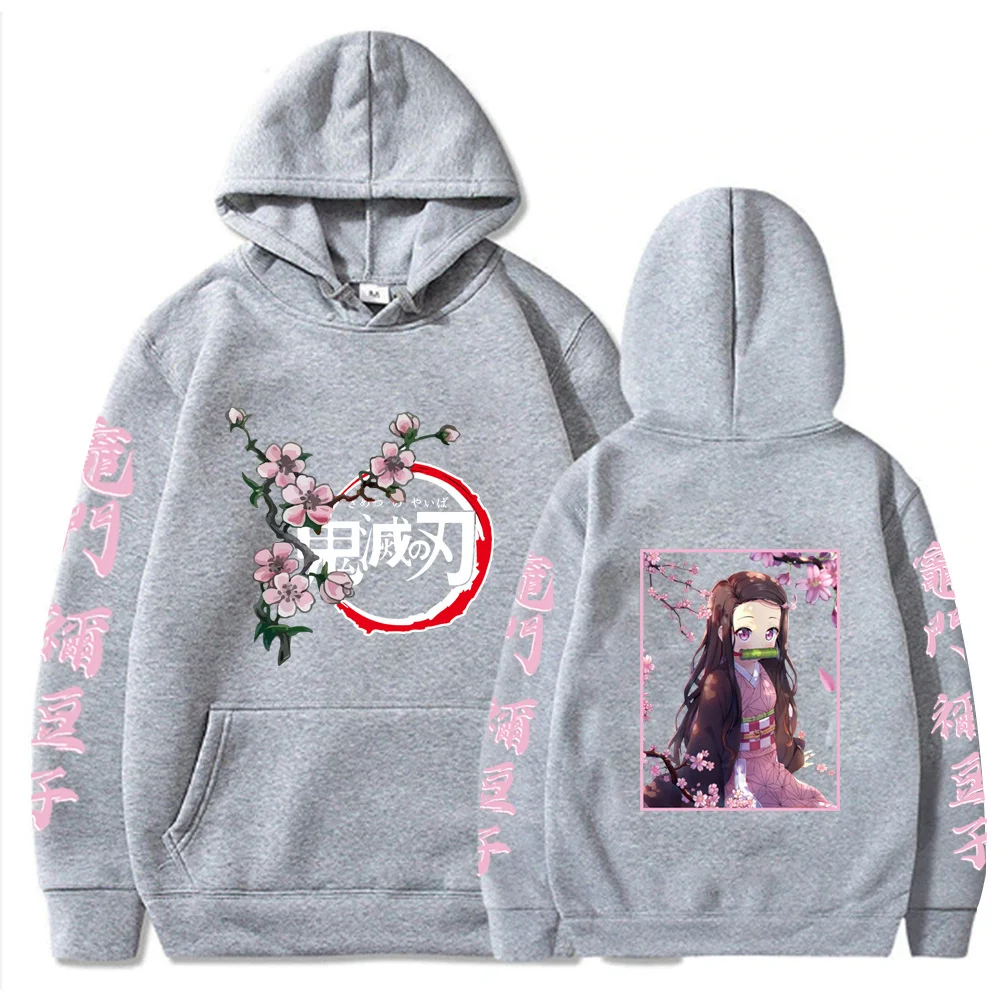 

Demon Slayer Anime Hoodie Men Women Casual Streetwear Pullovers Sweatshirts Hip Hop Sweater Solid Sportswear Outfits Top