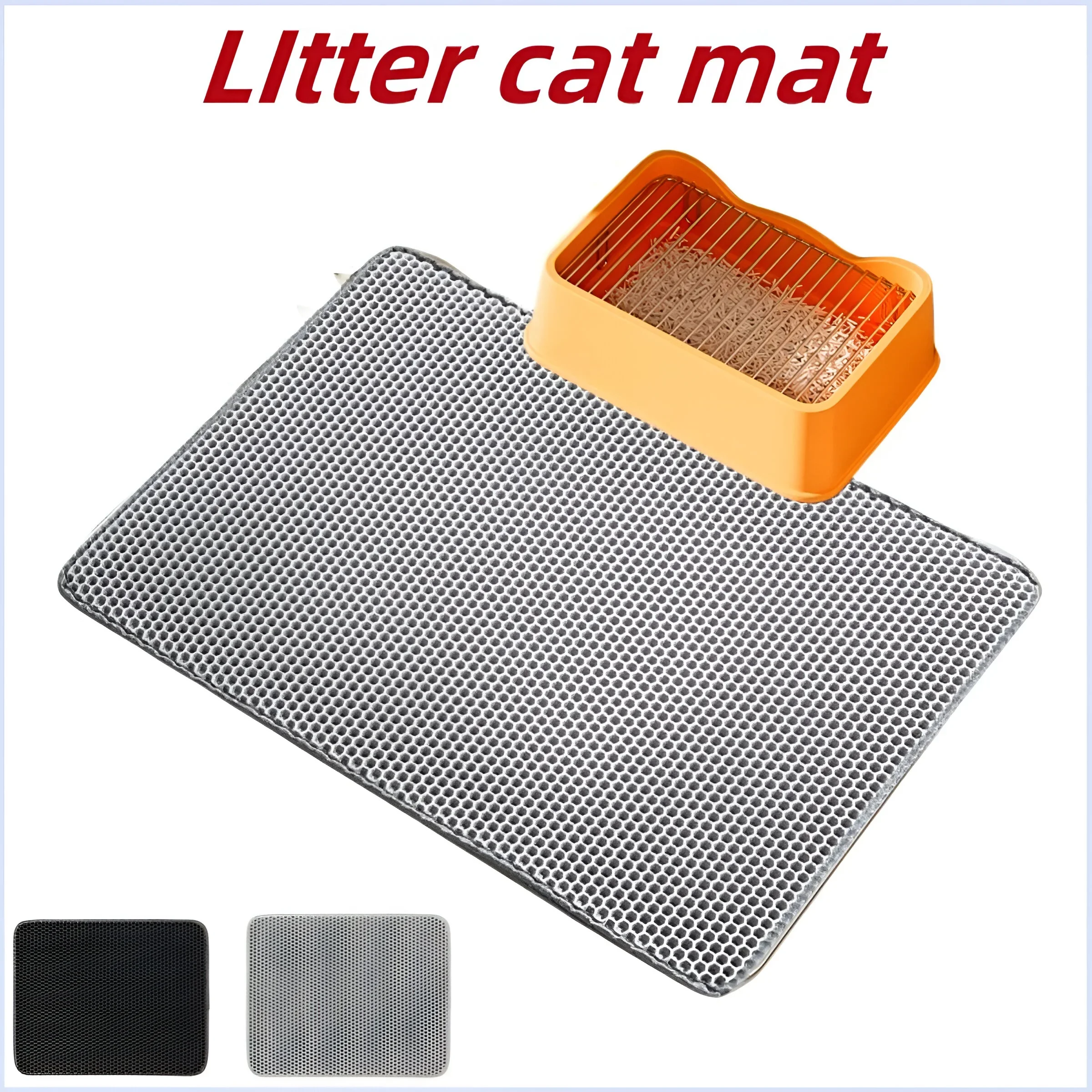 

Waterproof Double Layer Non-slip Sand Cat mat，Large Cat Ltter Mat For Cat toilet pad，Double Layer Cat litter Sandbox Mat70X120CM