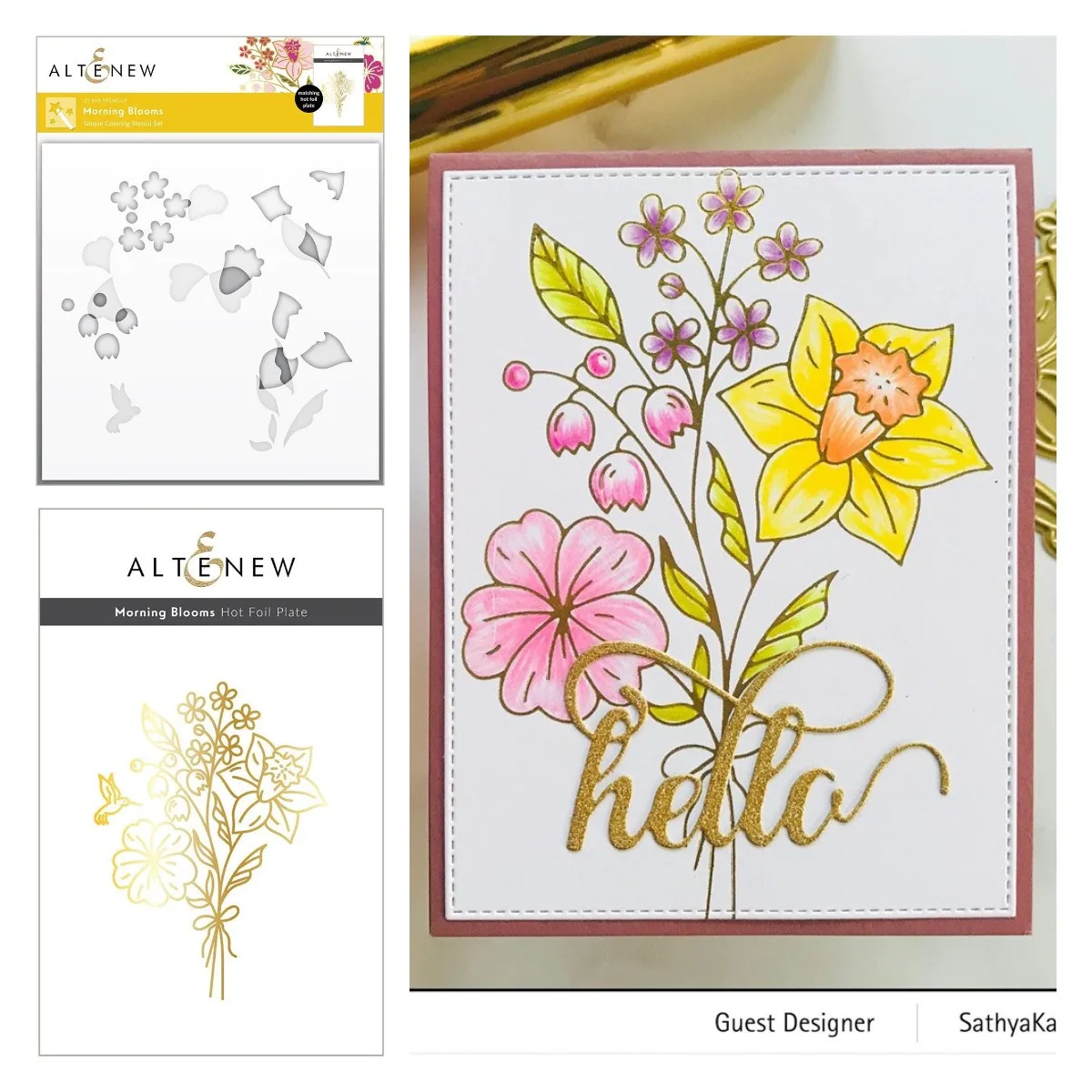 

2022 New Morning Blooms Layering Stencils Hot Foil Plate Diy Scrapbooking Craft Paper Greeting Card Decoration Embossing Molds