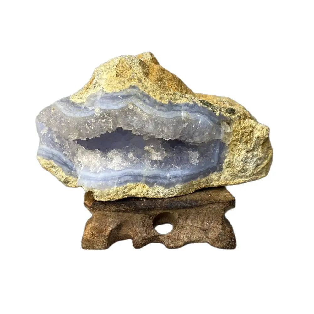 

Natural Gemstones Blue Lace Agate Geode Rough Blue Chalcedony Crystals and Stones Healing Home Spiritual Decor Gifts Wicca