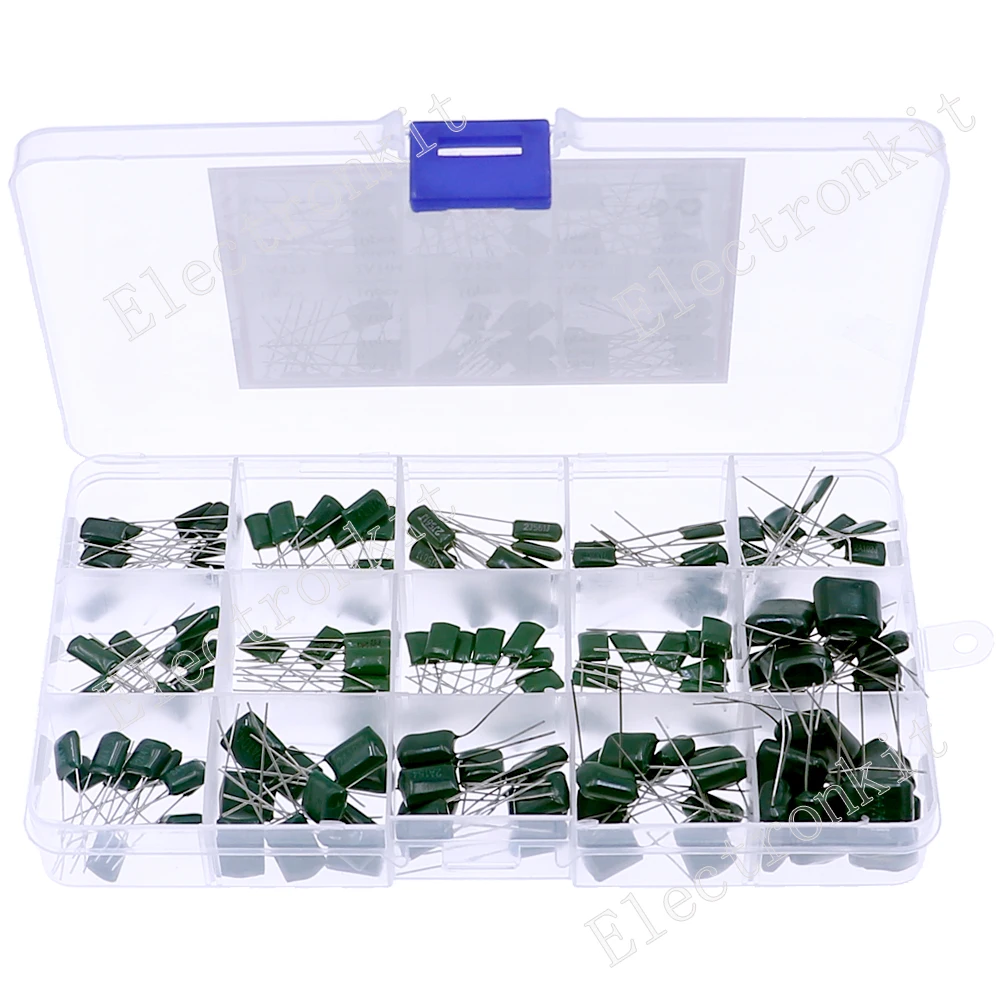 Набор конденсаторов из полиэстера 150 в 15 значений 2A331 2A471 2A561 2A102 2A392 2A103 2A223 2A473 2A104