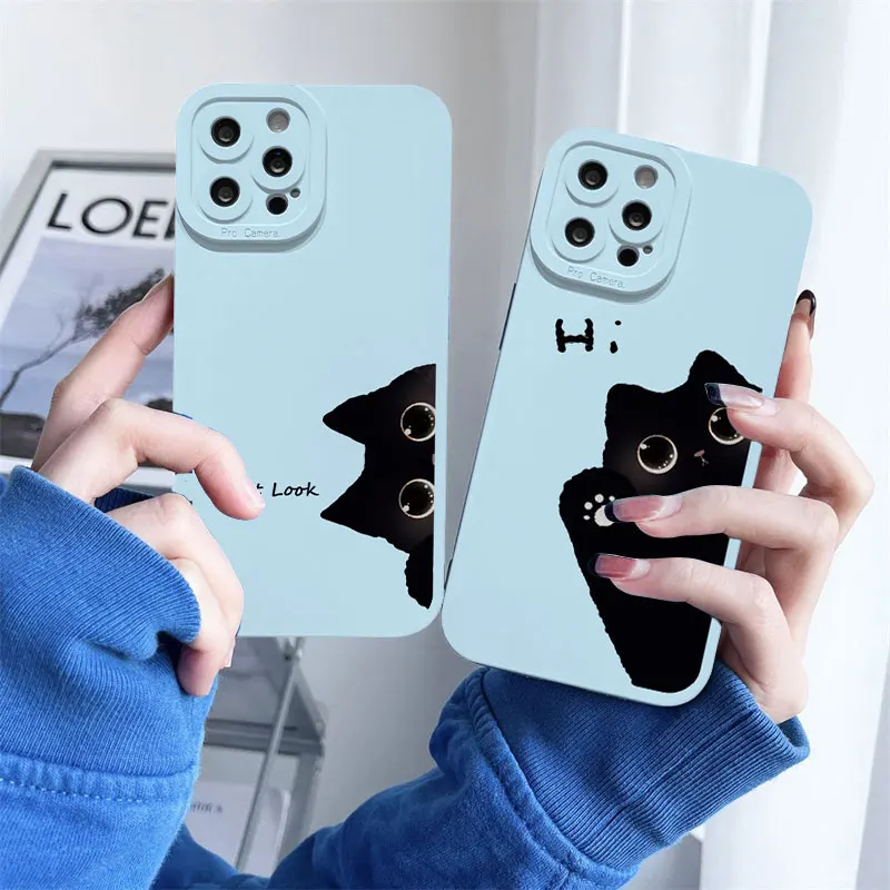 

Cute Pink Pig Cartoon Phone Case For iPhone 11 XR XS X 14 Plus 13 12 Pro Max 7 8 Plus SE2 Funny Couple Cat Soft Silicone Shells