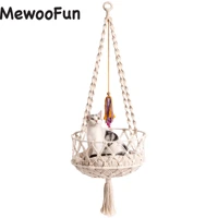 mewoofun handwoven cat window perch bed with hanging kit hammock for indoor outdoor cats sleeping climbing playing dropshipping