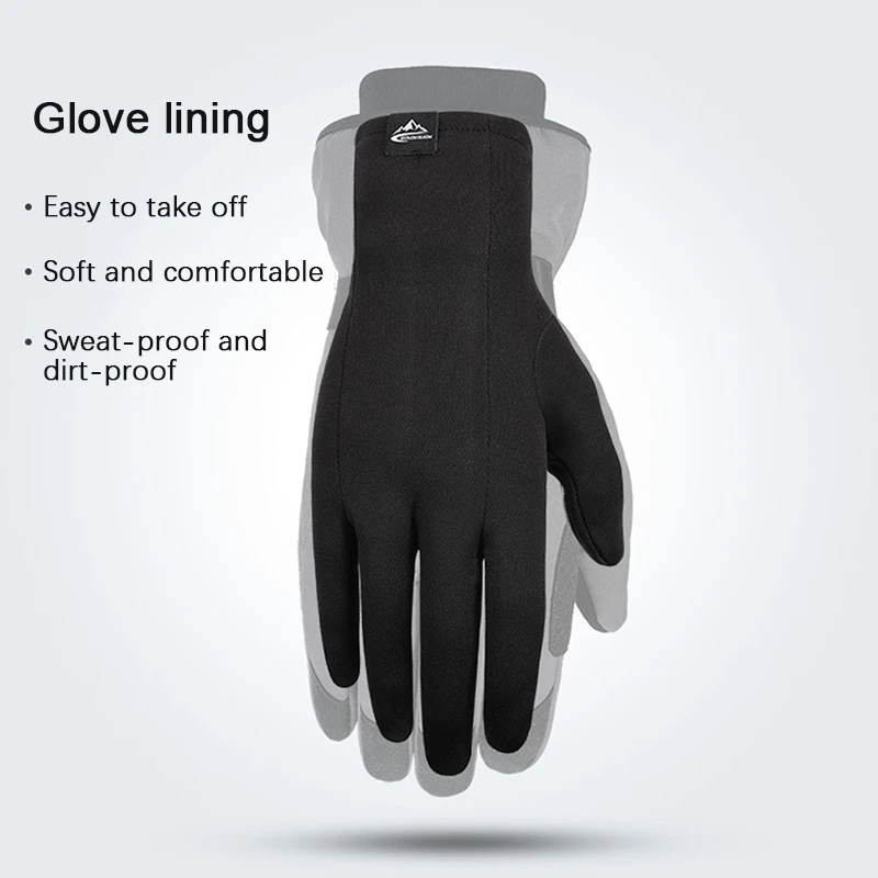 

1Pair Outdoor ski liner gloves Winter cycling windproof antiskid sports antibacterial warm gloves Flip finger touch screen