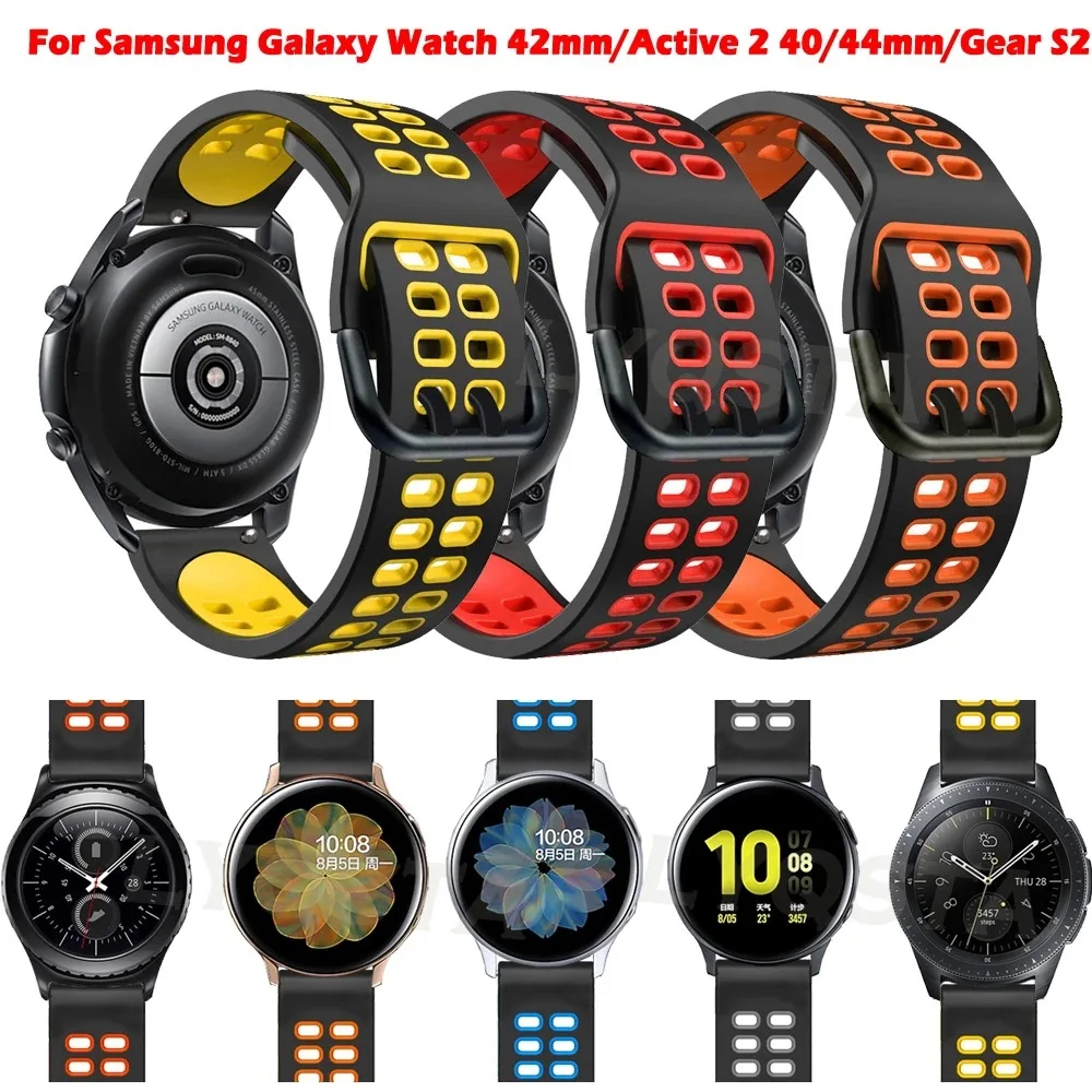 

Silicone Soft Bracelet 20 22mm Strap for Samsung Galaxy Watch 3 41 45mm GT3 42mm Vivomove HR Watch Band for Huami Amazfit GTS
