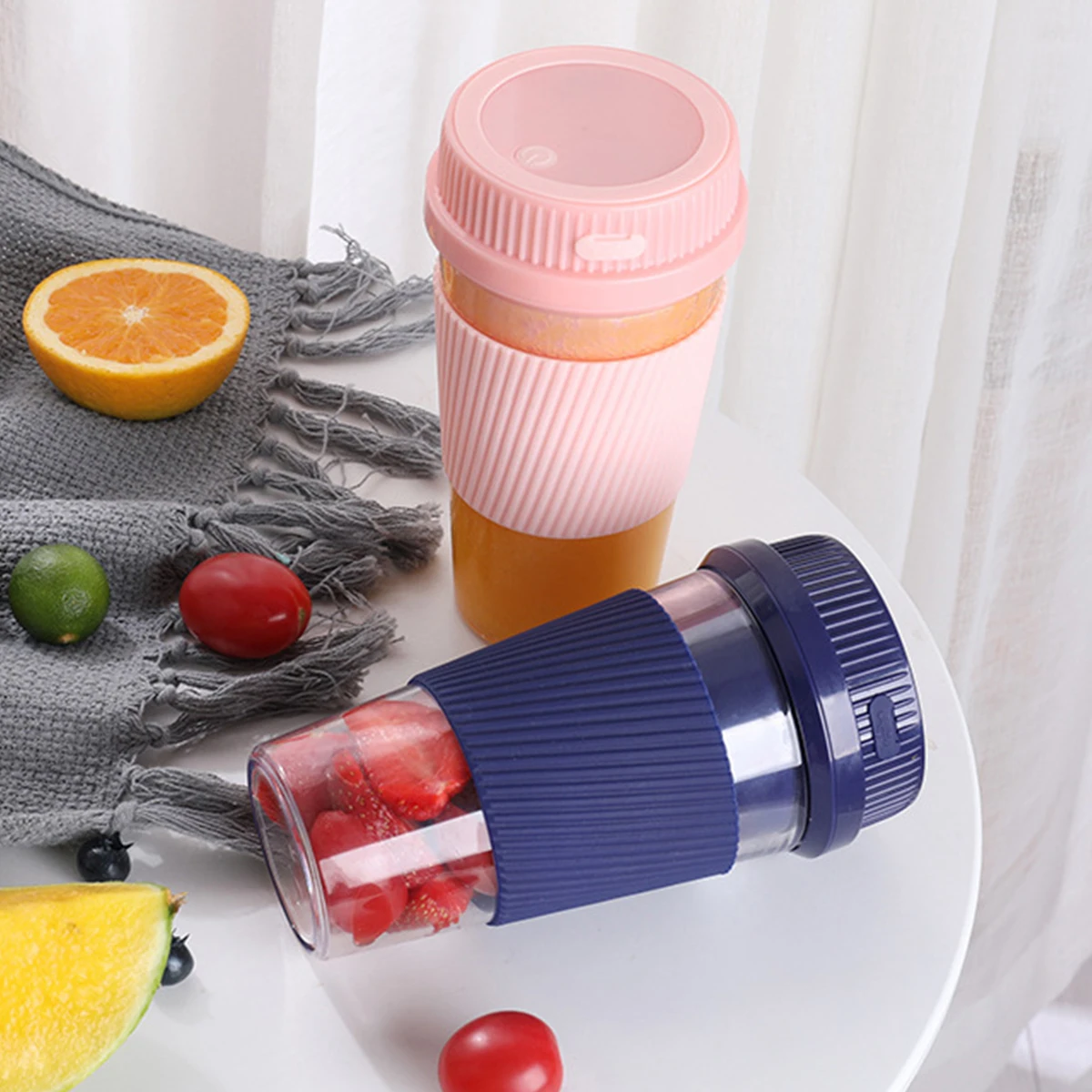 Portable Juicer Cup 300ML Mini Blender Wireless Rechargeable Electric Juicer Blender 2/10 Blades Household Automatic Juicer Cup