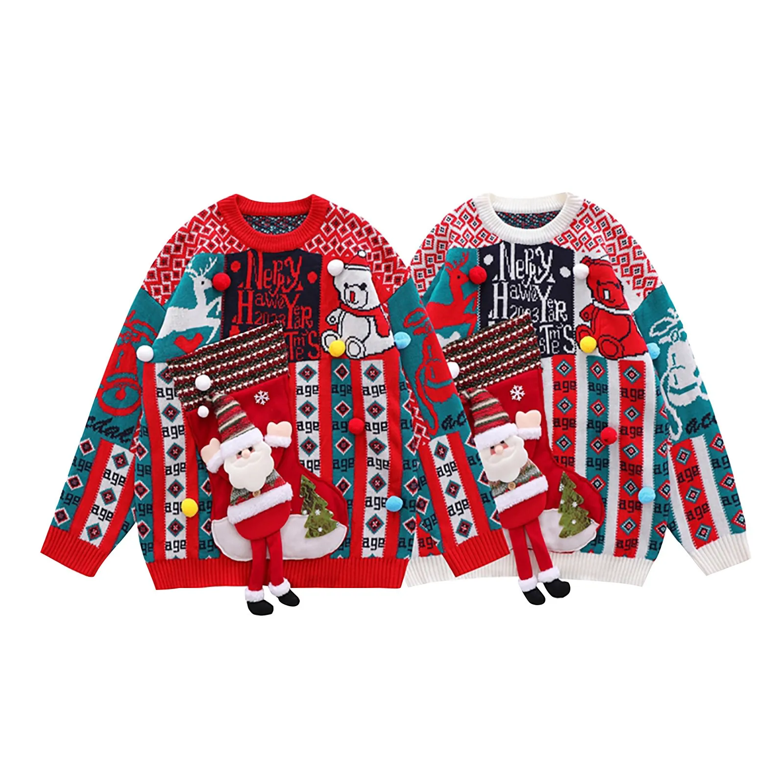 

Мужская и Женская Осенняя утепленная Водолазка с длинным рукавом и 3D-принтом куклы