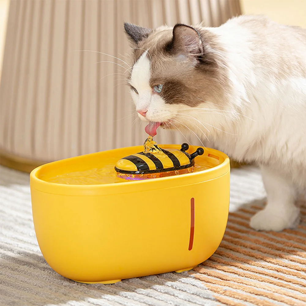 

Cat Water Dispenser Pet Drink Automatic Machine Drinking 2L Flowing Filter Fountain Kitty Drinker Supplier Yellow Bee