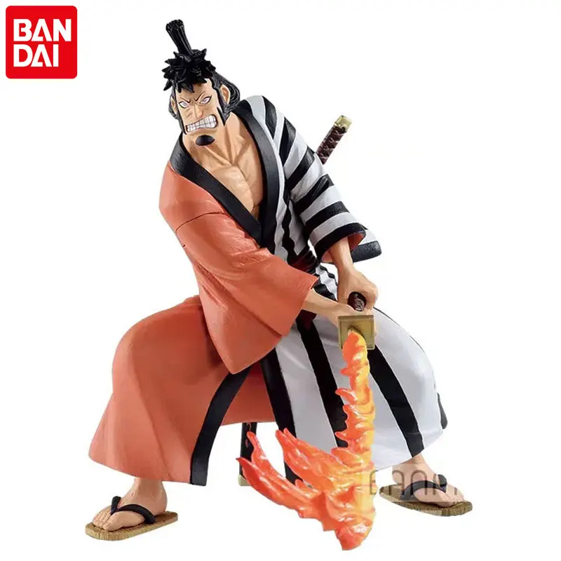 

BANDAI ONE PIECE Firefox Kin'emon The Kingdom of Harmony Battle Moments Genuine Anime Action Figure Boys Model Collectible Toy