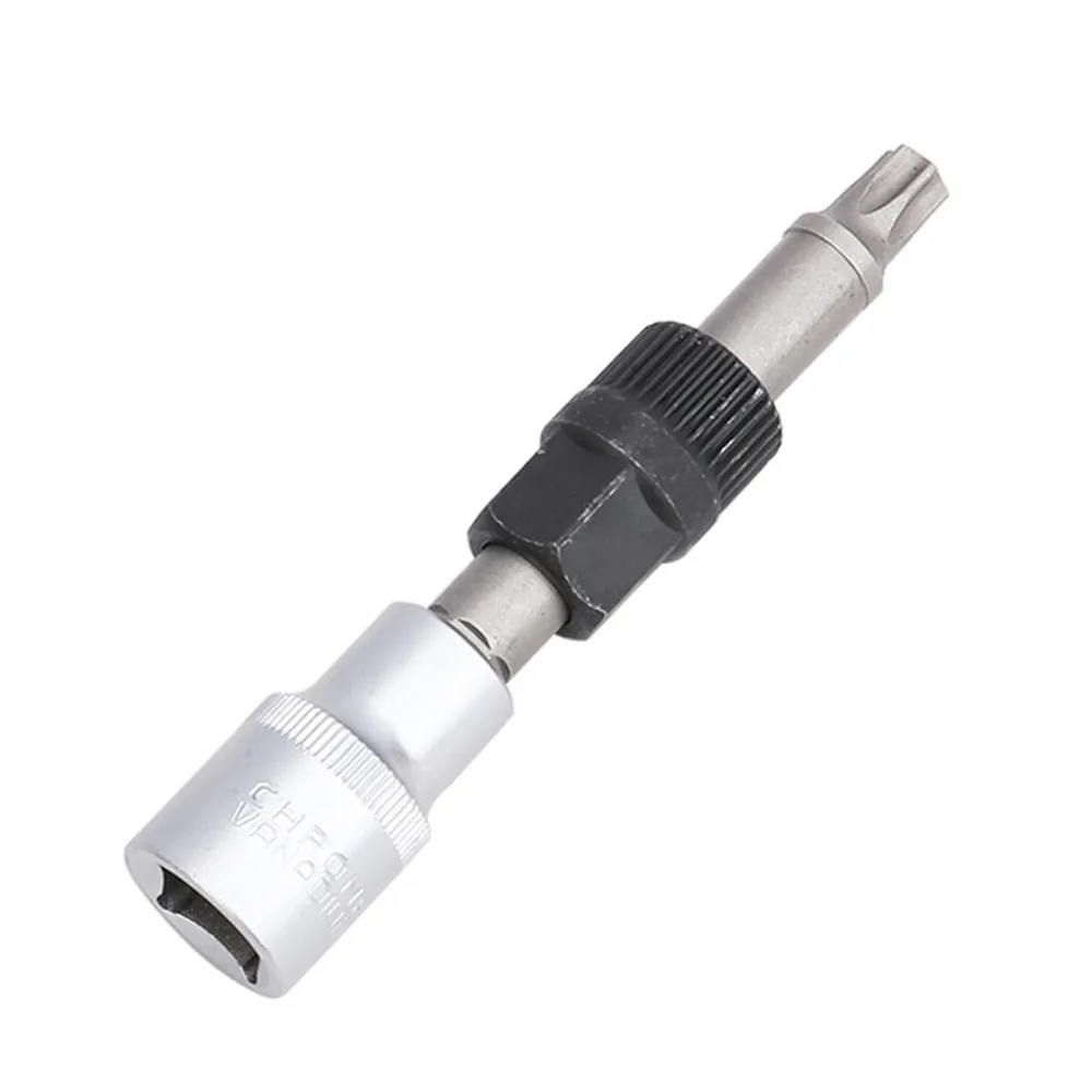 T50 Alternator Pulley Socket Drill Bit with 33 Teeth Tool Alternator Pulley Center Bolt Remover Socket Wrench Tool