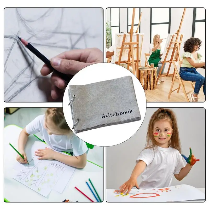 Чистый Тканевый блокнот скетчбук со складным дизайном для рисования студентов