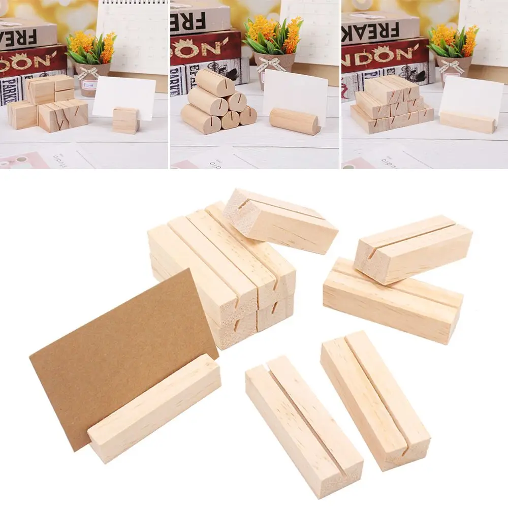 

1/3pcs Natural wood notes clips photo holder clamps support desk card messages crafts