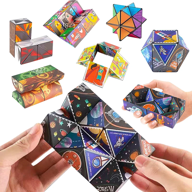 

Волшебный куб, фиджет-игрушки, антистресс, планшетофон для пальцев, головоломка, куб, игрушка, подарок, разнообразный геометрический сменны...