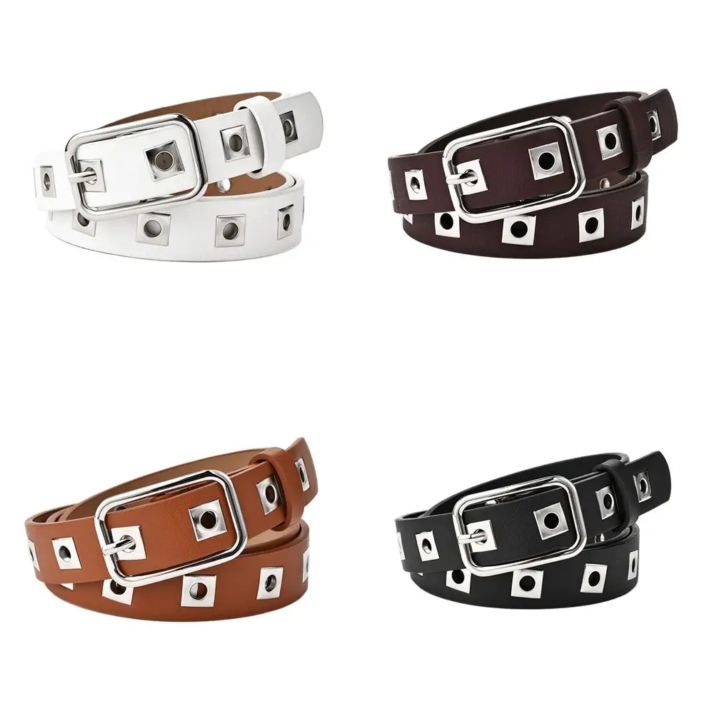 

Punk Ins Trouser Decoration All-match Eye Rivet Thin Side Women Waist Belts Men Waist Belts Dress Decoration Korean Waistbands