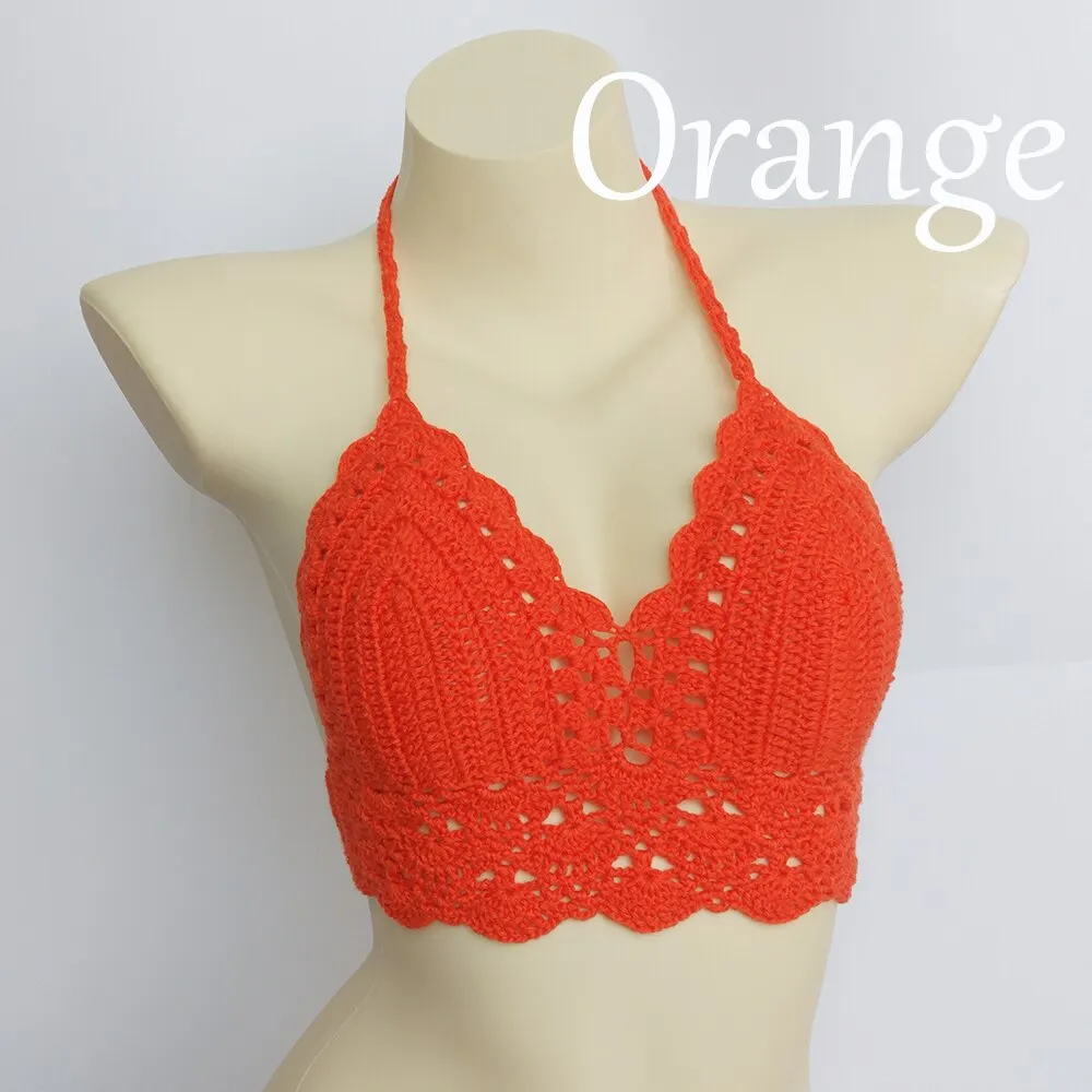 

Bathing Suits Have Lining Womans Bikini Top Sexy Crochet Knit Separate Female Swimsuit Push Up Bra Beachwear Plus Size
